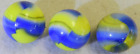 #14387m Vintage Group of 3 Mid Size Marble King Cub Scout Marbles .76 to .78 In