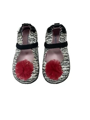 Robeez Baby Girls Black White Silver Zebra Mary Jane Shoes Sz. 5 - Image 1 of 4