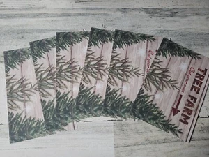 6 pieces of tree farm Scrapbook Paper 4x6 photo mats #1430 - Picture 1 of 1