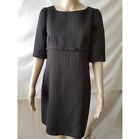 Hobbs London Womens Size 14 Black Textured Knit Shift Dress Business