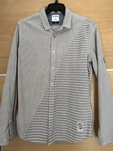 Chevignon France 100%Cotton Grey Stripe Shirt Size M Slim As/New condition - Picture 1 of 18