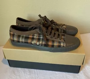 Paul Smith Jeans Men’s Brown Plaid Wool Sneakers Shoes US 8M NEW - Picture 1 of 13