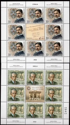 1788 - SERBIA 2022 - Nikola Tesla - Scientist - MNH Mini Sheet - Image 1 of 2