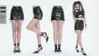 Devil Fashion Women Black Fashion Gothic Faux Leather Fitted Mini Skirt