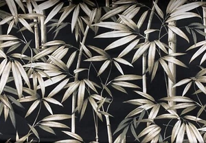 Hawaiian Print Fabric BTHY - Bamboos (Black Background) - 43” wide - Picture 1 of 1