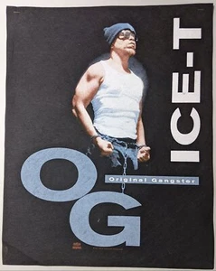 Vintage 1991 Ice-T OG Original Gangster Tshirt Promo Proof Sample Pellon - Picture 1 of 3