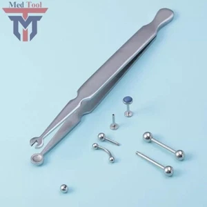 PERLENKUGEL HALTENDE PINZETTE 4 1/2 PIERCINGWERKZEUG - Bild 1 von 4