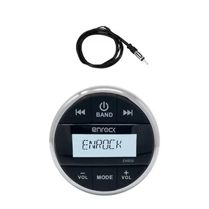Enrock Marine Wireless Gauge Style Digital Media Receiver with 22" Radio Antenna - Picture 1 of 4