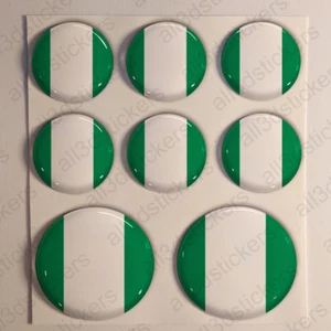 Stickers Nigeria Gel Domed Resin 3D Flags Nigeria Vinyl Sticker Decals Helmet  - Picture 1 of 1