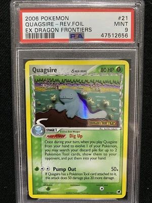 2006 Pokemon EX Dragon Frontiers Quagsire Reverse Foil 21/101 PSA 9 Mint - Image 1 of 2