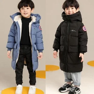 warme Winterjacke für Jungen langer Mantel mit Kapuze 3-13 Jahre - Bild 1 von 8