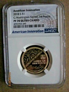 2018-S PROOF AMERICAN INNOVATION DOLLAR 1ST PATENT NGC PF70 ULTRA CAMEO - Picture 1 of 4