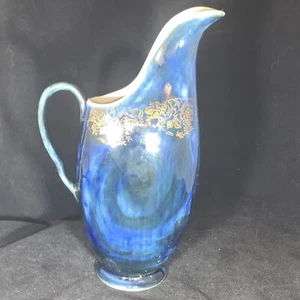 Vintage Juanita Ware blau Wirbel Krug mit Griff Crawford Keramik Ohio Gold - Bild 1 von 7