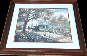 Amish Country Home Lithographie von Carl Valente, Amish Junge und Mädchen, Wagen, Buggy, - Bild 1 von 9