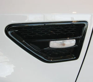 Gloss black side wing air intake grille vent PAIR for Land Rover Freelander 2 - Imagen 1 de 7