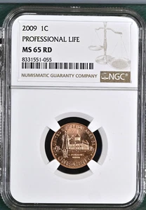 2009 LINCOLN PROFESSIONAL LIFE CENT NGC MS65RD DETAILED COIN #E - Picture 1 of 2