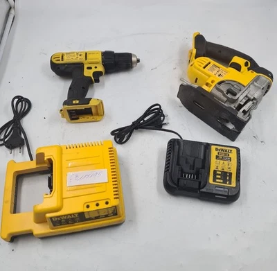 Lot De 4 DEWALT sans Fil Outils - Perceuse, Puzzle, Chargeur Utilisé Travail - Photo 1/4