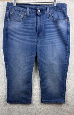 Jeans capri ajustados Levi’s 511 para mujer azul denim talla 32 nuevos con etiquetas 32x32 Foto 1 de 4