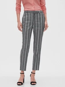 Banana Republic Größe 6 Avery gestreift Leinenmischung maßgeschneidert Knöchelhose schwarz - Bild 1 von 5