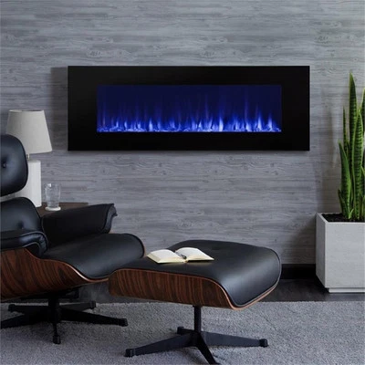 Real Flame DiNatale Wall Mounted Electric Fireplace in Black - Image 1 of 4