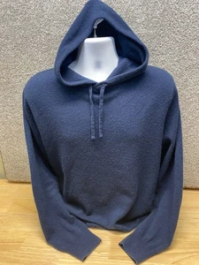 J Crew Pullover Herren Large dunkelblau 100% Kaschmir Pulli Hoodie Kapuze weich - Bild 1 von 10