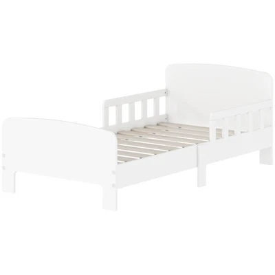 AIYAPLAY Lettino per Bambini 3-8 Anni Basso con Sponde Laterali in Legno Bianco - Immagine 1 di 4