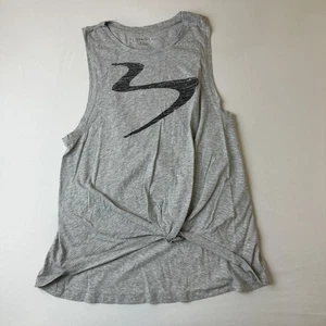 Beachbody Tank Top Womens Small Gray Muscle Sleeveless Twist Front Knot Workout - Picture 1 of 10
