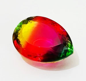 76+ Ct Certified Watermelon Tourmaline Loose Gemstone Multicolor Pear Cut M541 - Picture 1 of 11