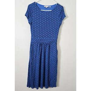 Boden Kleid Amelia Jersey Strick Damen 4 blau Sterne Herz Kurzarm - Bild 1 von 10