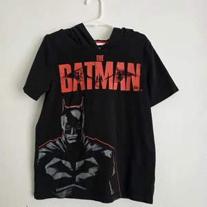 Batman Boys Size 8 Black Hooded Graphic Short Sleeve T Shirt Kids Hoodie  - Picture 1 of 6