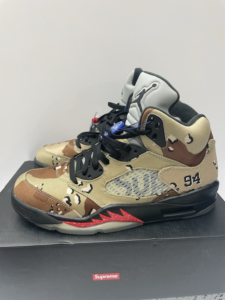 Supreme x Air Jordan 5 Retro Desert Camo for Sale Supreme x Air Jordan 5 Retro Desert Camo for Sale