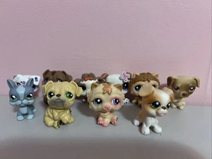Lot Of 10 Hasbro LPS Littlest Pet Shop Dogs White Brown Gray Beige - Picture 1 of 11