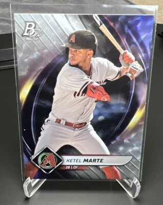 2022 Topps Bowman Platinum Ketel Marte #55 CRACKED ICE FOIL Arizona Diamondbacks - Image 1 of 2