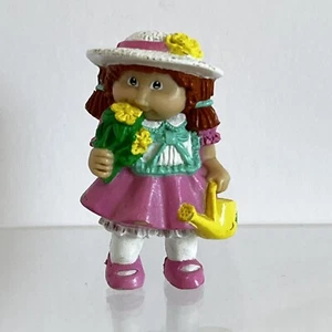 Cabbage Patch Kids 1984 CPK PVC Figurine Flower Girl Pink Dress Watering Can OAA - Picture 1 of 13