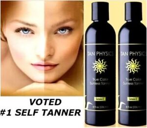 Lot of TWO Tan Physics True Color #1 Rated Sunless Self Tanner Tanning Lotion