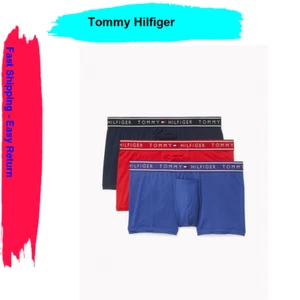 TOMMY HILFIGER Men's Flx Evolve Stretch Trunk 3PK Blue/Red Size XL - Picture 1 of 1