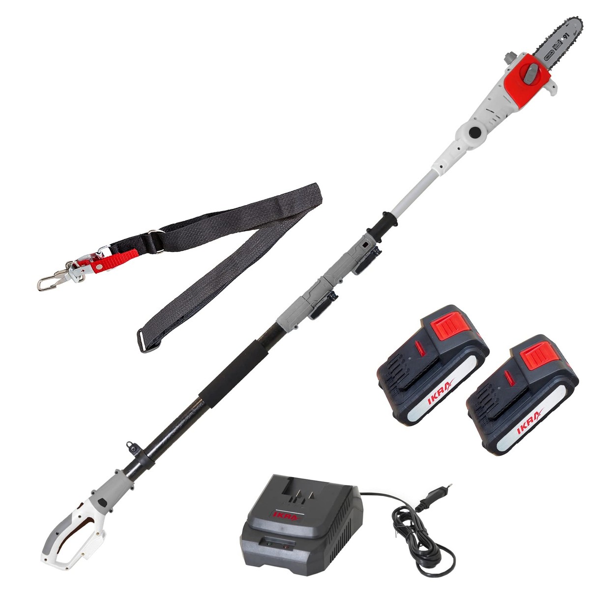 Tagliasiepi Telescopico IKRA IATHS 1241 A Batteria - Lama 41 Cm, Angolo 135&deg; | Autonomia 50 Minuti