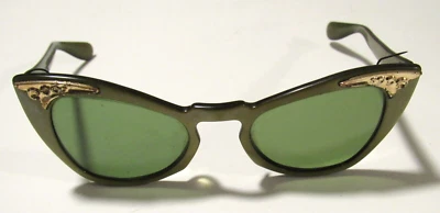 Винтажные солнцезащитные очки Ray Ban Bausch Lomb Cat eye зеленое золото РЕДКИЕ - Изображение 1 из 4