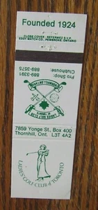 GOLF: LADIES' GOLF CLUB OF TORONTO (ONTARIO) (SPORTS MATCHBOOK MATCHCOVER) -F11 - Picture 1 of 1