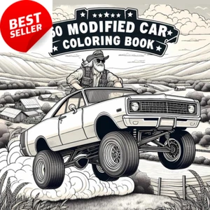 50 Modified Cars Coloring Book: Fun Automotive Adventure Pages for Car Lovers - Picture 1 of 12