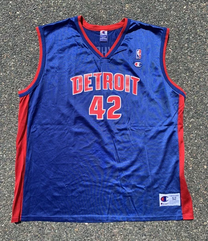 Vintage Champion Detroit Pistons Jerry Stackhouse NBA Basketball Jersey Size 2XL Cover