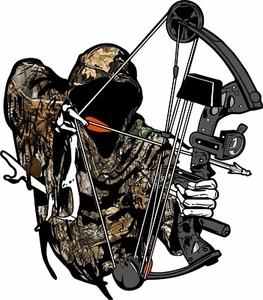 Hunting Deer Bow Reaper Arrow Camo Text Car Truck Window Vinyl Decal Sticker - Picture 1 of 8