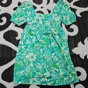 Lilly Pulitzer Delaney Dress, 6 Green Floral EUC - Picture 1 of 7