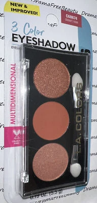L.A. Colors 3 Color Eyeshadow Trio C68674 * DESERT ROSE * Rosy Matte & Shimmers - Image 1 of 4