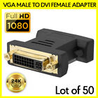 50PCS DVI-A Female to VGA Male Adapter Analog Connector Converter for PC Monitor