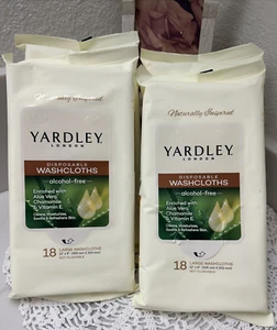 (4) Disposable Washcloths 18/Pk by Yardley London 12 x 8” Long = Total 72 - Picture 1 of 2