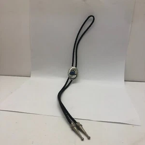 34" Western Bolo Tie with turquois coiled snake on a concho, leather, unkown age - Picture 1 of 4