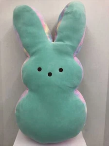 2022 Easter PEEP Bunny Large 24" Plush Sea Foam Green Doll Rainbow Sides Tie Dye - Picture 1 of 2