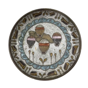 Colgante de gancho de pared vintage esmaltado pintado a mano placa de latón macizo decoración globo de aire - Imagen 1 de 6