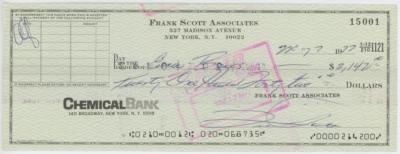 Cheque firmado autografiado por Ernie Banks Chicago Cubs AMCo LOA 27171 Foto 1 de 2